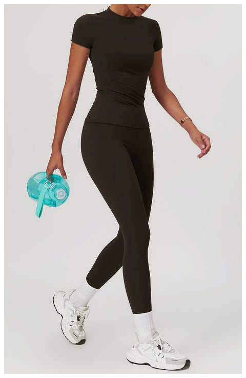 CurvyPower | FR Hauts & Tops T-Shirt de Sport Gainant Séchage Rapide Manches Courtes Pour Femmes
