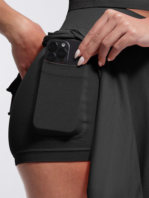 Jupe de Tennis Sport avec Short Intégré et Poches Pour Femmes - CurvyPower