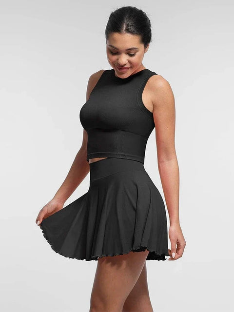 Jupe de Tennis Sport avec Short Intégré et Poches Pour Femmes - CurvyPower