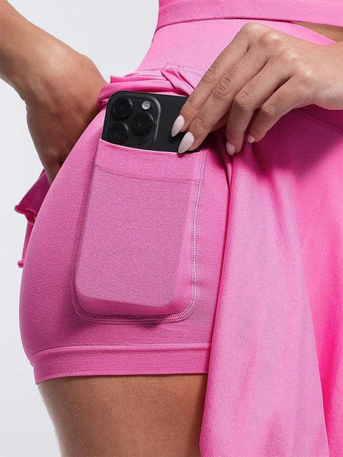 Jupe de Tennis Sport avec Short Intégré et Poches Pour Femmes - CurvyPower