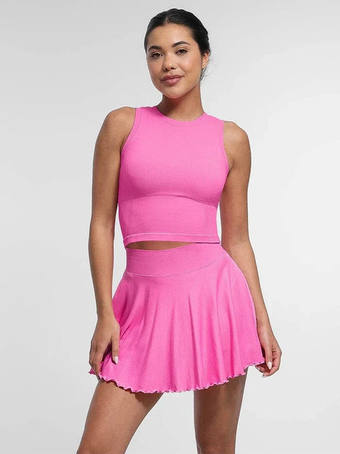 Jupe de Tennis Sport avec Short Intégré et Poches Pour Femmes - CurvyPower