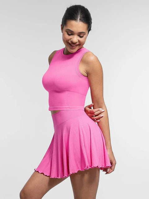 Jupe de Tennis Sport avec Short Intégré et Poches Pour Femmes - CurvyPower