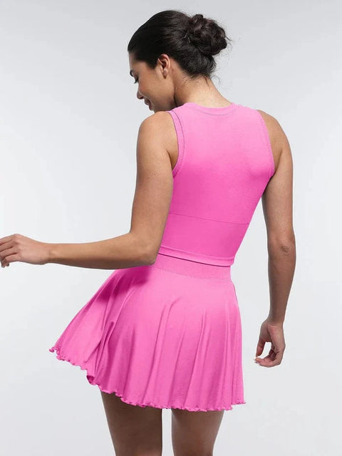 Jupe de Tennis Sport avec Short Intégré et Poches Pour Femmes - CurvyPower