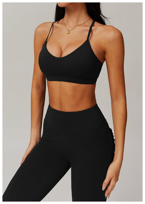 CurvyPower | Be You ! UK Sports Bra Black / S Brassière De Sport Maintien Fort Avec Coussinets Amovibles Pour Femmes