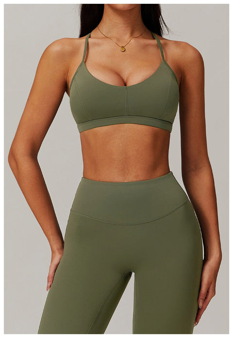 CurvyPower | Be You ! UK Sports Bra Green / S Brassière De Sport Maintien Fort Avec Coussinets Amovibles Pour Femmes