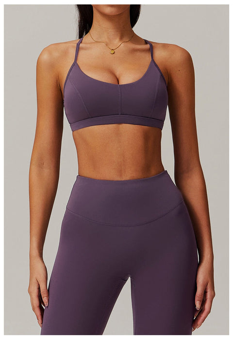 CurvyPower | Be You ! UK Sports Bra Purple / S Brassière De Sport Maintien Fort Avec Coussinets Amovibles Pour Femmes