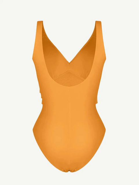 CurvyPower | UK Swimwear One-Piece V Neck Low Back Shaping Swimsuit