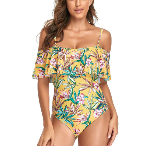 Maillot De Bain Une Pièce Fleuri Ventre Plat Push-Up Pour Femmes - CurvyPower