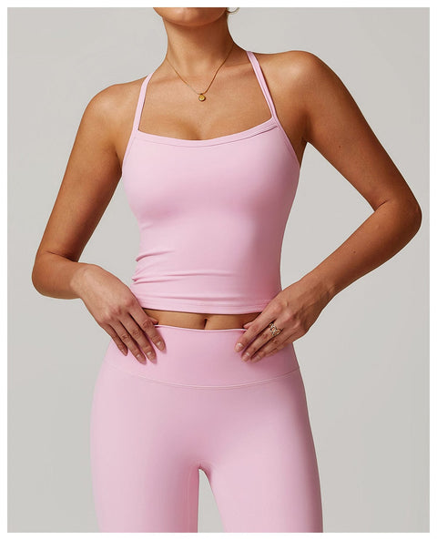 CurvyPower | Be You ! UK Tank Top Pink / S Caraco Gainant Sans Manches À Fines Bretelles Pour Femmes