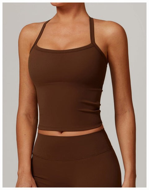 CurvyPower | UK Tank Top Chocolate Brown / S Women's Spaghetti Strap Cami Sleeveless Shaping Tank Top