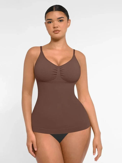 CurvyPower | Be You ! Marron / XS Débardeur Gainant Sans Couture Ventre Plat Avec Soutien-Gorge Intégré Pour Femmes