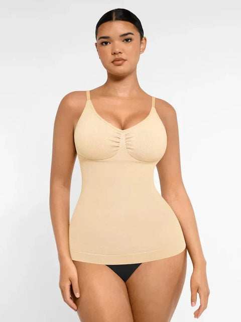 CurvyPower | Be You ! Beige clair / XS Débardeur Gainant Sans Couture Ventre Plat Avec Soutien-Gorge Intégré Pour Femmes