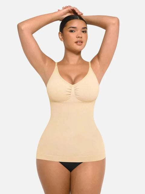 Débardeur Gainant Sans Couture Ventre Plat Avec Soutien-Gorge Intégré Pour Femmes - CurvyPower