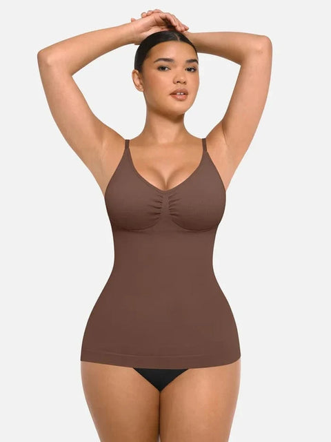 Débardeur Gainant Sans Couture Ventre Plat Avec Soutien-Gorge Intégré Pour Femmes - CurvyPower