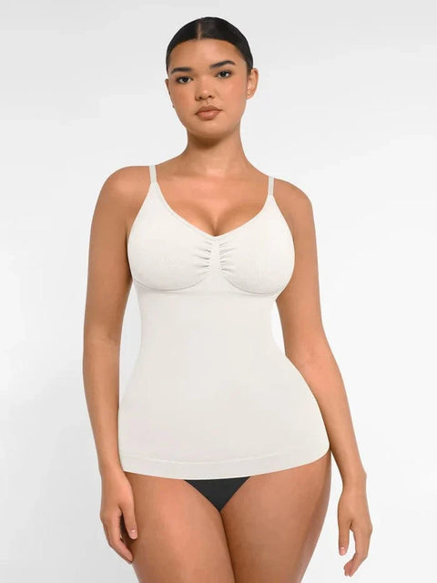 CurvyPower | Be You ! Blanc / XS Débardeur Gainant Sans Couture Ventre Plat Avec Soutien-Gorge Intégré Pour Femmes