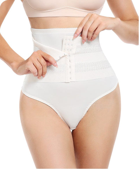 CurvyPower | FR Underwear Beige / S Gaine Ventre Plat Taille Haute avec Fermeture à Crochets Pour Femmes