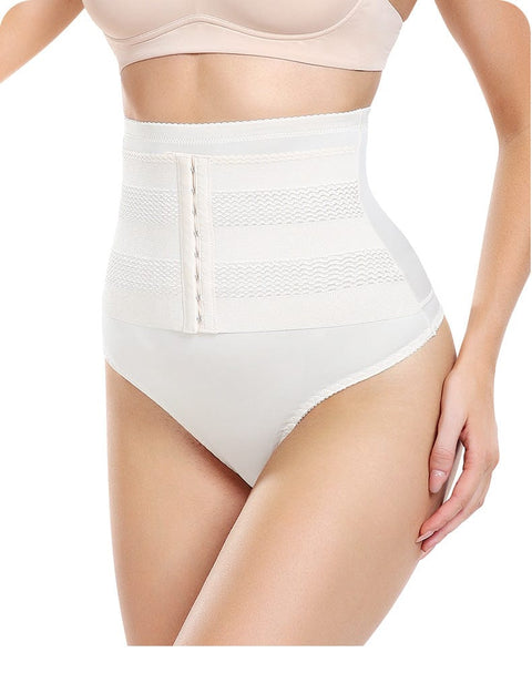 CurvyPower | FR Underwear Gaine Ventre Plat Taille Haute avec Fermeture à Crochets Pour Femmes