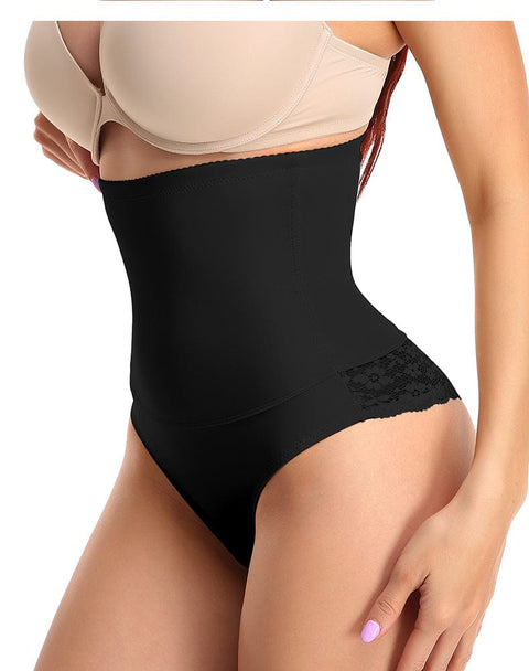Culotte Gainante Taille Haute Dentelle Ventre Plat - CurvyPower