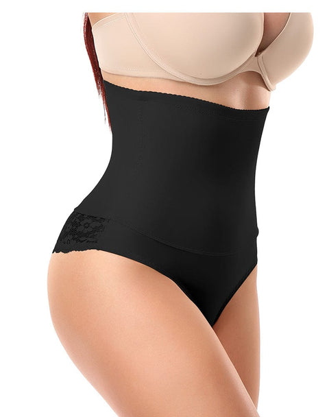 Culotte Gainante Taille Haute Dentelle Ventre Plat - CurvyPower
