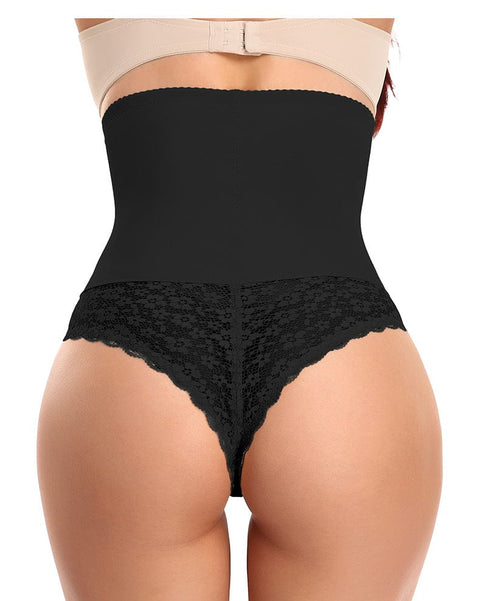 Culotte Gainante Taille Haute Dentelle Ventre Plat - CurvyPower
