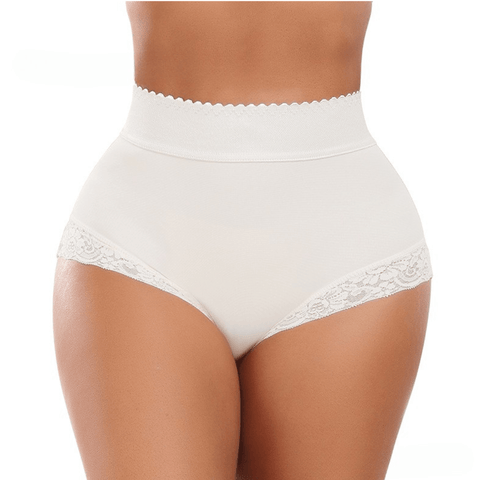 CurvyPower | Be You ! Blanc / S Culotte Gainante Taille Haute En Dentelle Pour Femmes