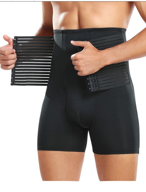 Short Gainant Taille Haute Compression Respirant Avec Coussinets De Hanche Amovibles Pour Hommes - CurvyPower
