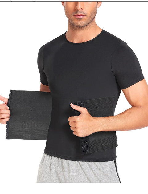 CurvyPower | UK corset T-Shirt Gainant Homme avec Corset Intégré