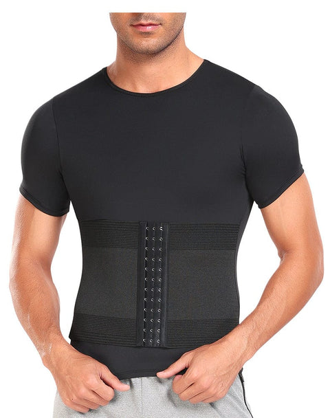 CurvyPower | UK corset T-Shirt Gainant Homme avec Corset Intégré