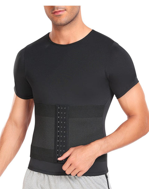 CurvyPower | UK corset T-Shirt Gainant Homme avec Corset Intégré