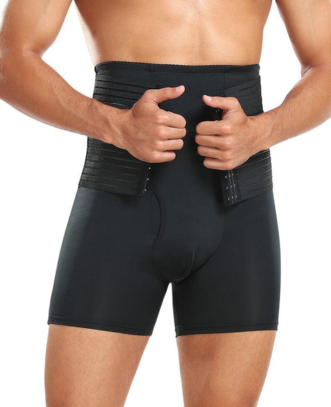 Short Gainant Taille Haute Compression Respirant Avec Coussinets De Hanche Amovibles Pour Hommes - CurvyPower