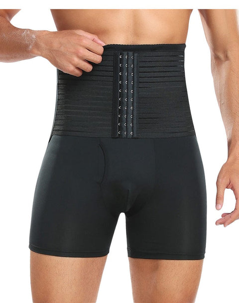 Short Gainant Taille Haute Compression Respirant Avec Coussinets De Hanche Amovibles Pour Hommes - CurvyPower