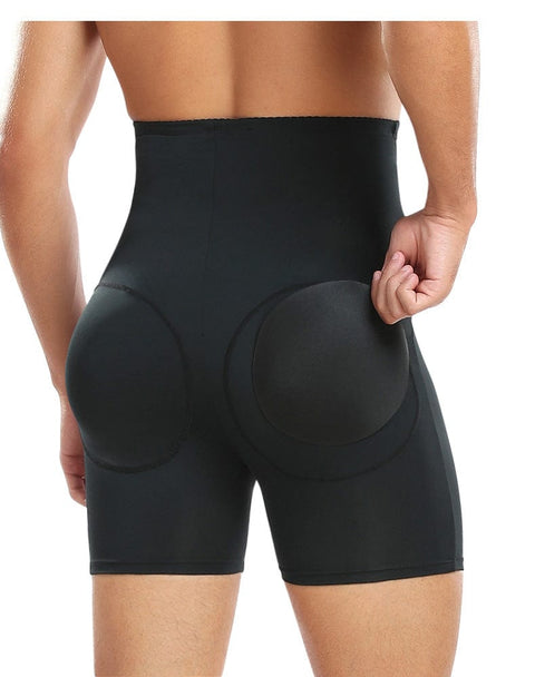 Short Gainant Taille Haute Compression Respirant Avec Coussinets De Hanche Amovibles Pour Hommes - CurvyPower