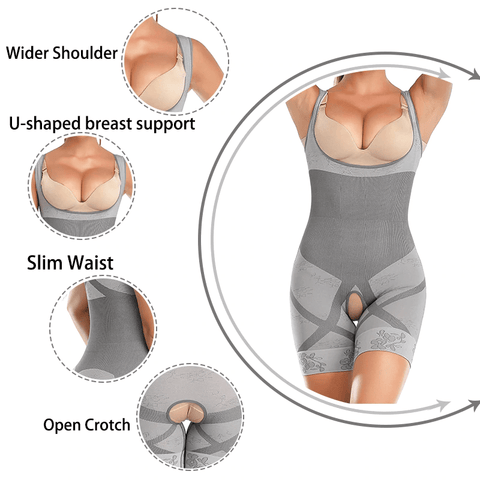 Body Gainant Buste Ouvert et Entrejambe Ouvert Pour Femmes - CurvyPower