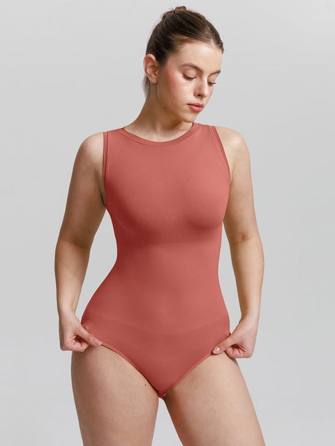 Body Gainant Sans Couture Ventre Plat Col Rond Pour Femmes - CurvyPower