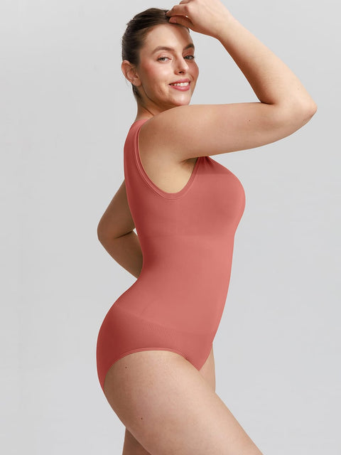 Body Gainant Sans Couture Ventre Plat Col Rond Pour Femmes - CurvyPower