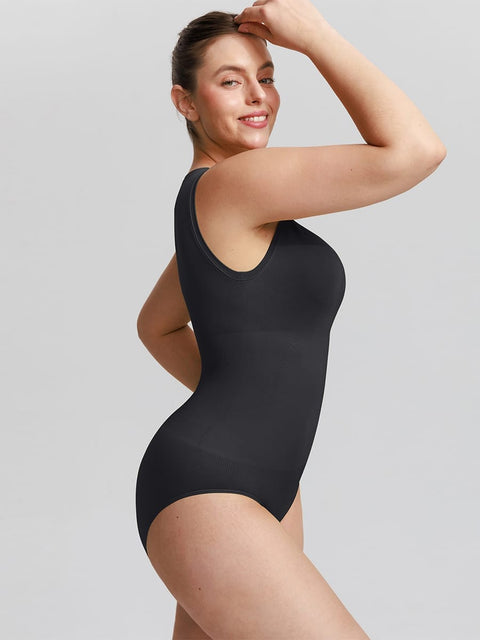 Body Gainant Sans Couture Ventre Plat Col Rond Pour Femmes - CurvyPower