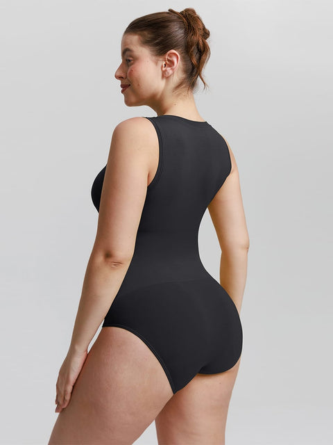 Body Gainant Sans Couture Ventre Plat Col Rond Pour Femmes - CurvyPower