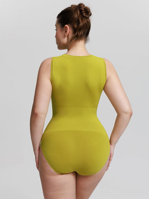 Body Gainant Sans Couture Ventre Plat Col Rond Pour Femmes - CurvyPower
