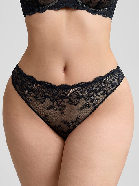 Culotte Dentelle Taille Basse à Entrejambe en Coton Antibactérien - CurvyPower