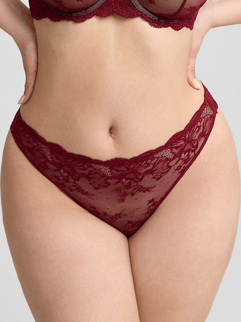 Culotte Dentelle Taille Basse à Entrejambe en Coton Antibactérien - CurvyPower