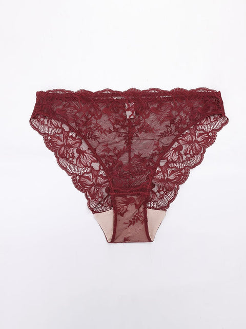 Culotte Dentelle Taille Basse à Entrejambe en Coton Antibactérien - CurvyPower