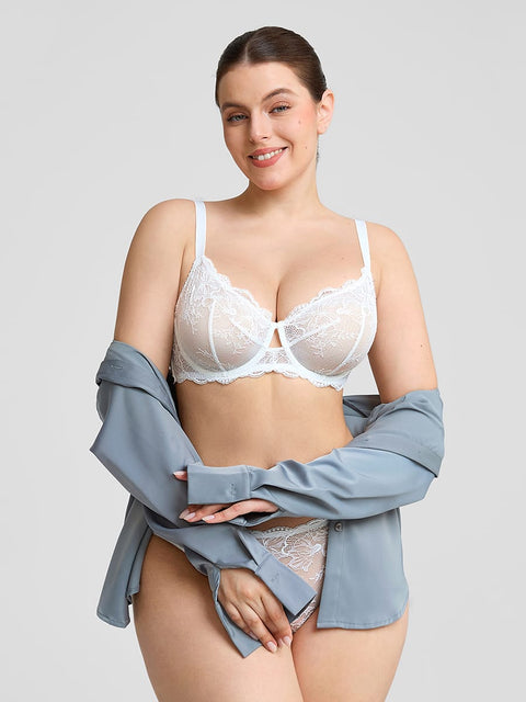 Culotte Dentelle Taille Basse à Entrejambe en Coton Antibactérien - CurvyPower