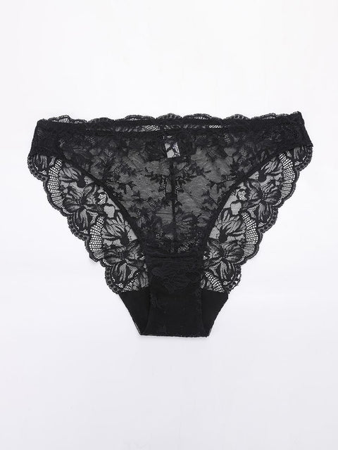 Culotte Dentelle Taille Basse à Entrejambe en Coton Antibactérien - CurvyPower