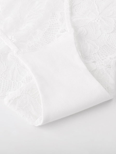Culotte Dentelle Taille Basse à Entrejambe en Coton Antibactérien - CurvyPower