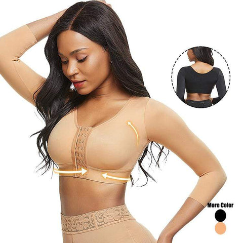 CurvyPower | Be You ! Arm Compression Shaper Sports Bra Shapewear with Front Hooks