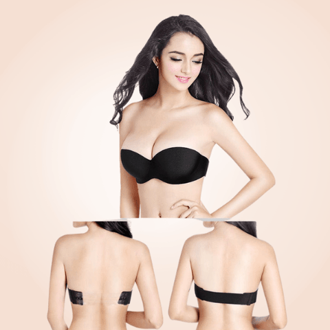 CurvyPower | Be You ! Black / A SIZE Women Multiway Push-Up Strapless Seamless Bra