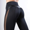 CurvyPower | Be You ! Black / S Butt Lifting High waist Fitness Gym Leggings With Mesh And PU Leather Patchwork