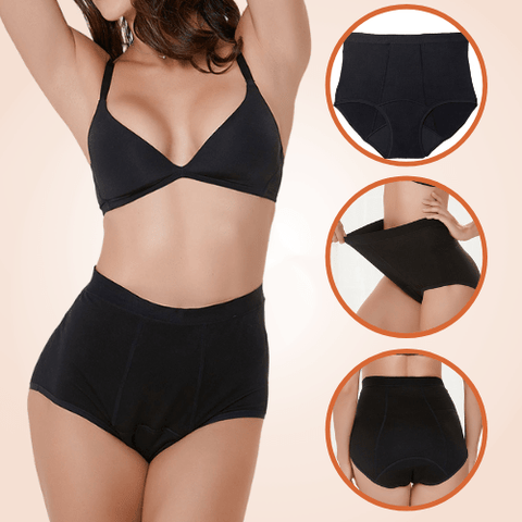 CurvyPower | Be You ! Black Seamless Leak Proof High Waist Panty