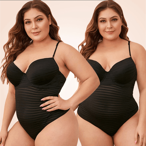 CurvyPower | Be You ! bodysuit Black Cross-Border Backless Bodysuit Thong Lingerie
