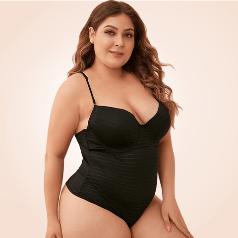 CurvyPower | Be You ! bodysuit Black Cross-Border Backless Bodysuit Thong Lingerie